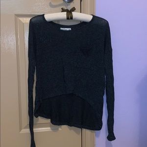 Charcoal gray long sleeve top